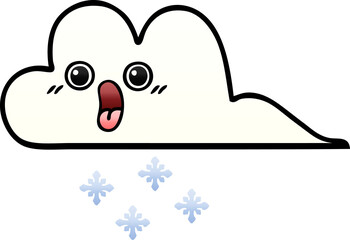gradient shaded cartoon snow cloud