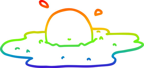 rainbow gradient line drawing cartoon fried egg