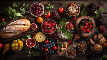 Obraz na płótnie Canvas table of different food