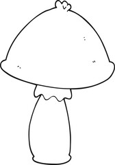 black and white cartoon mushroom