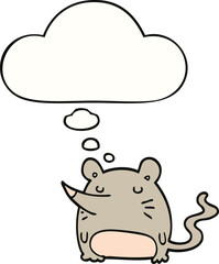 cartoon mouse and thought bubble