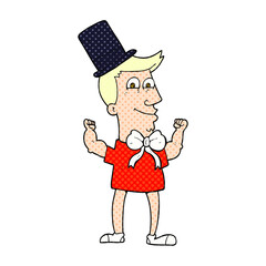 cartoon celebrating man