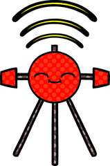 comic book style cartoon satellite