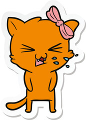 sticker of a cartoon cat