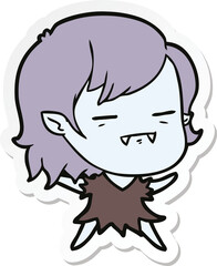 sticker of a cartoon undead vampire girl