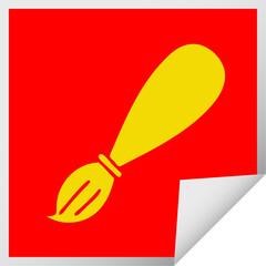 square peeling sticker cartoon paint brush