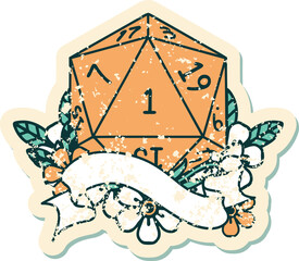 natural one d20 dice roll illustration