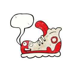 speech bubble textured cartoon sneaker