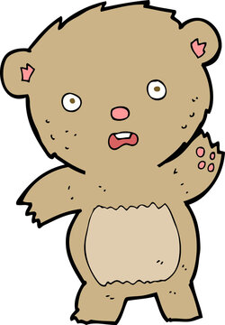 cartoon unhappy teddy bear
