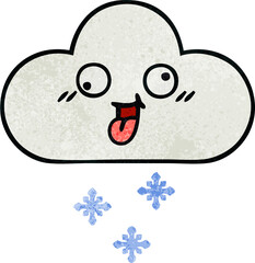 retro grunge texture cartoon snow cloud