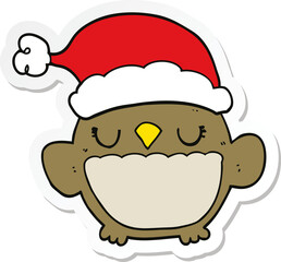 sticker of a cute christmas owl