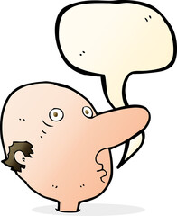 cartoon balding man with speech bubble