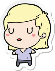 sticker of a cartoon woman