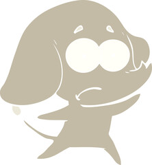 flat color style cartoon unsure elephant