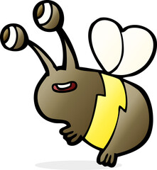 cartoon happy bee