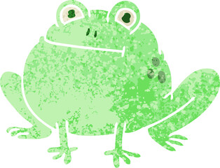 quirky retro illustration style cartoon frog