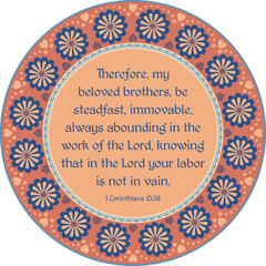 Bible verse 1 Corinthians 15:58  