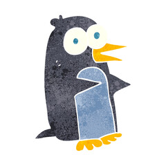 retro cartoon penguin
