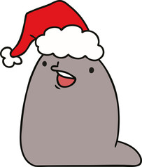 christmas cartoon of kawaii slug