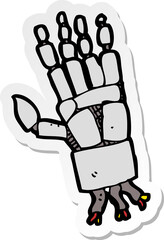sticker of a cartoon robot hand