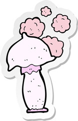 sticker of a cartoon mushroom