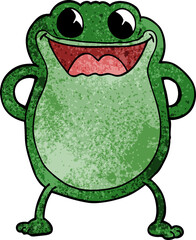 cartoon doodle frog