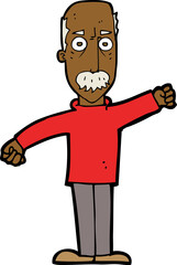 cartoon angry old man