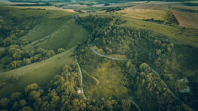 Cloudy day before rain by Ditchling Beacon near Brighton, East Sussex, UK