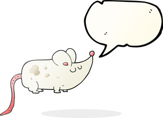 cute speech bubble cartoon mouse