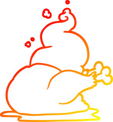 Obraz premium warm gradient line drawing whole cooked chicken