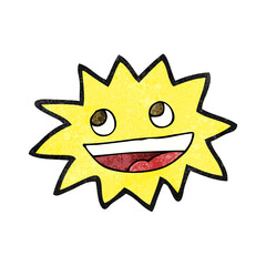 textured cartoon star with face