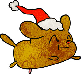 christmas textured cartoon of kawaii dog
