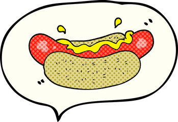 comic book speech bubble cartoon hotdog
