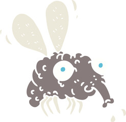 flat color illustration of a cartoon fly