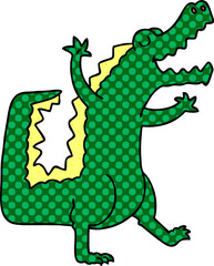 quirky comic book style cartoon crocodile