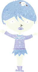 cartoon waving vampire girl