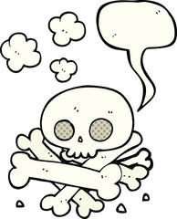 comic book speech bubble cartoon pile of bones