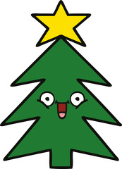 Fototapeta premium cute cartoon christmas tree