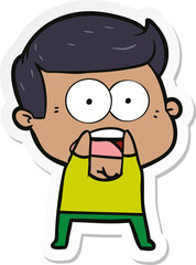 sticker of a cartoon shocked man