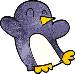 cartoon doodle christmas penguin