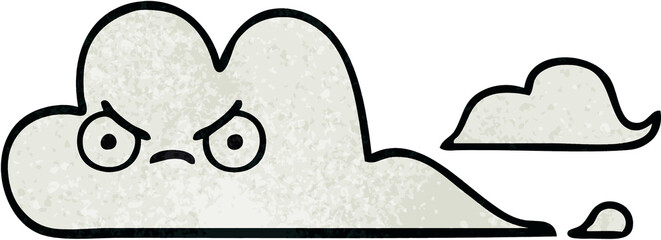 retro grunge texture cartoon white cloud