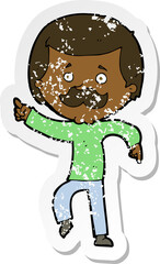 retro distressed sticker of a cartoon dancing dad