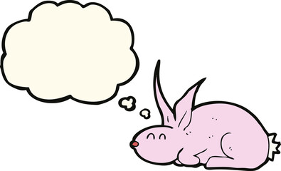 cartoon rabbit with thought bubble