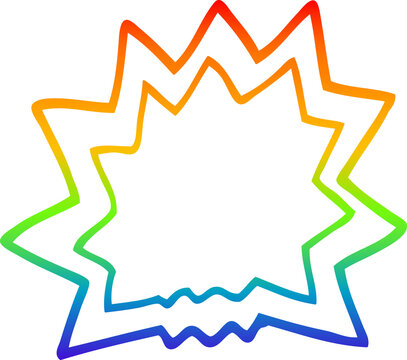 recommend clip art: rainbow gradient line drawing cartoon of explosion