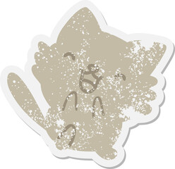 cute little cat grunge sticker
