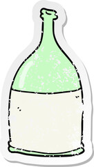 distressed sticker of a cartoon bottle