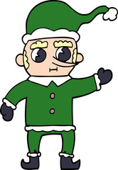 cartoon doodle christmas elf