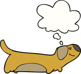 cartoon dog and thought bubble