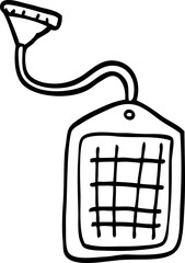 line drawing cartoon green tea string bag