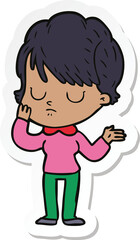 sticker of a cartoon woman